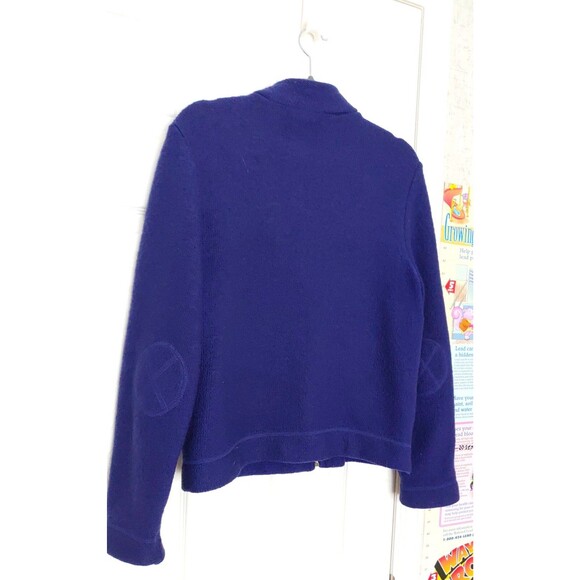 Vintage South Wool Women's Blue Cardigan Medium Boiled Wool Full Zipped - Picture 8 of 8
